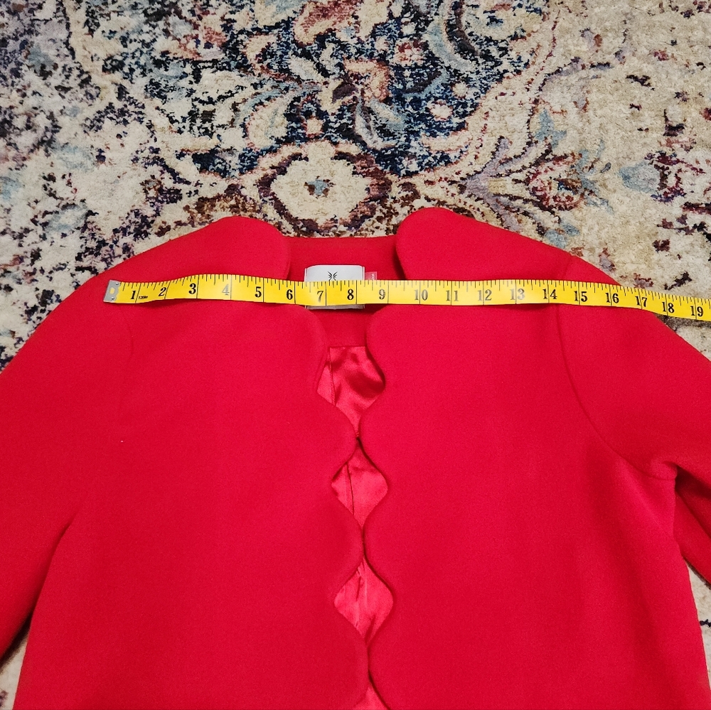 Dudley Stephens Coach House Scalloped Blazer Jacket Red Size Small - Picture 12 of 14